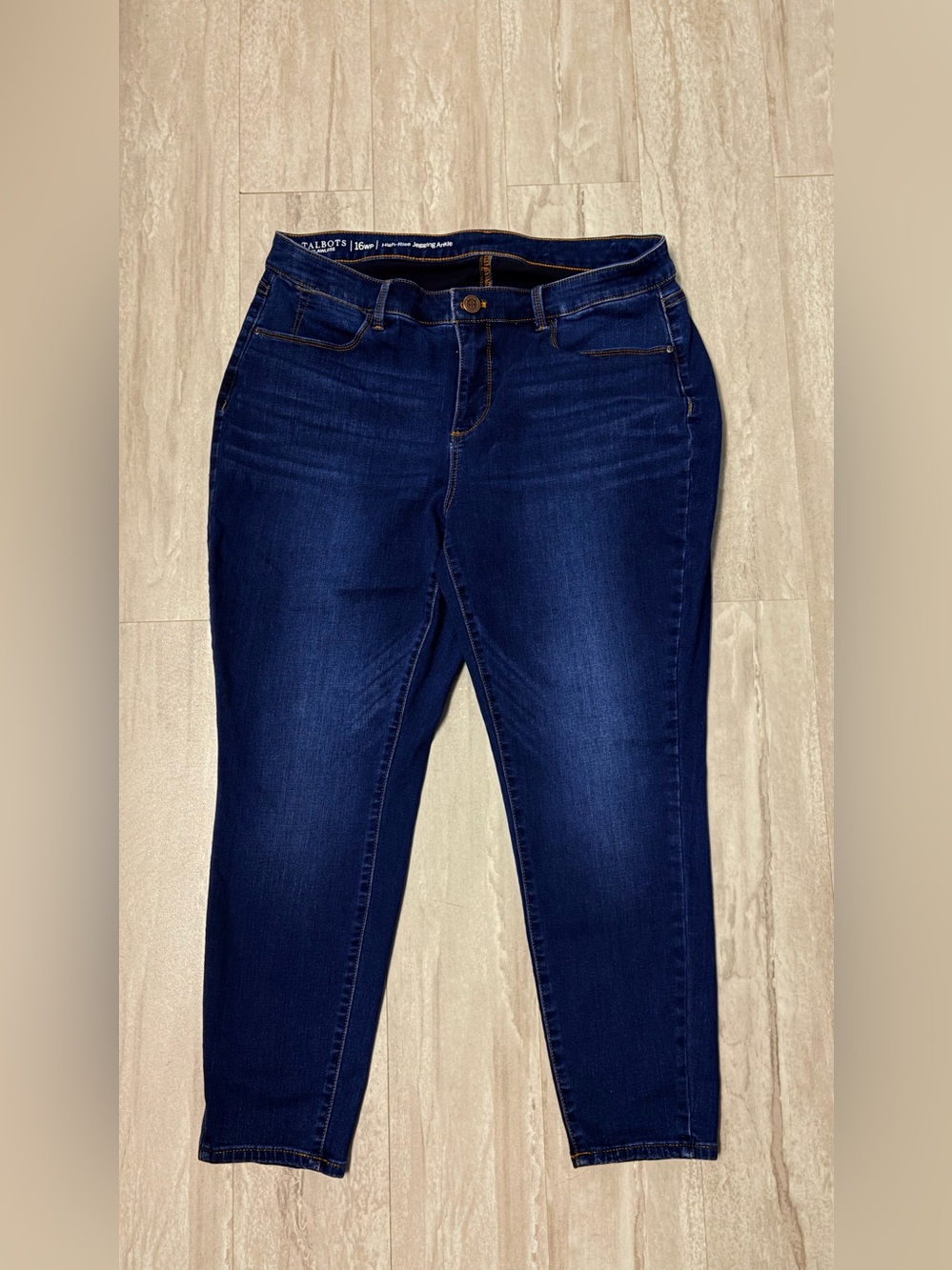 Talbots Flawless High Rise Jegging Ankle Jeans Women Size 16WP Blue Denim Pants
